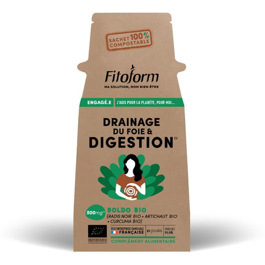Boldo - Curcuma, Artichaut et Radis Noir - 21 Comprimés - Bio - Fitoform