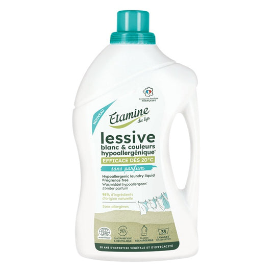 Lessive Hypoallergénique Sans Parfum - 1 L - Ecodétergent - Etamine du Lys