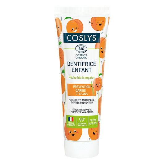 Dentifrice Enfant - Pêche - 50 ml - Cosmos Organic - Coslys