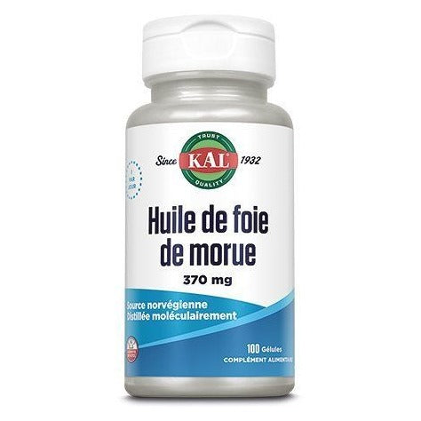 Huile de Foie de Morue - Vitamines A et D - 100 Capsules Molles - KAL