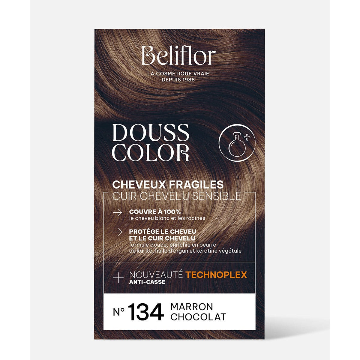 Coloration Dousscolor - Kit de 131 ml - Beliflor - 134 Marron Chocolat