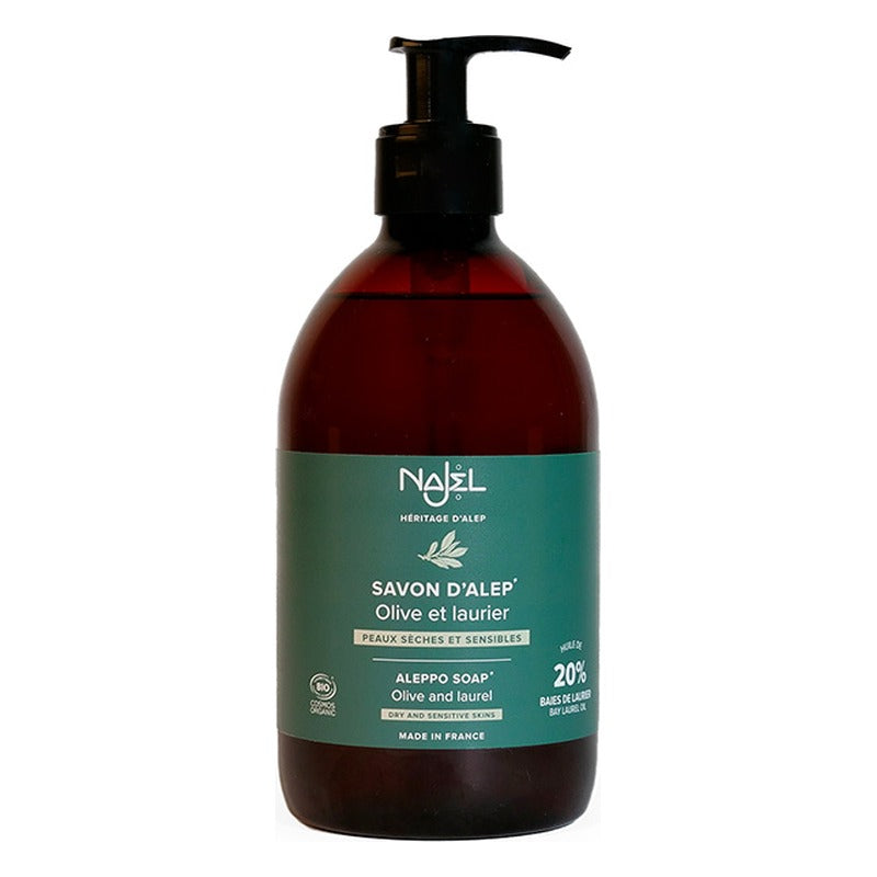 Savon d'Alep Liquide 20% HBL - 500 ml - Cosmos Organic - Najel