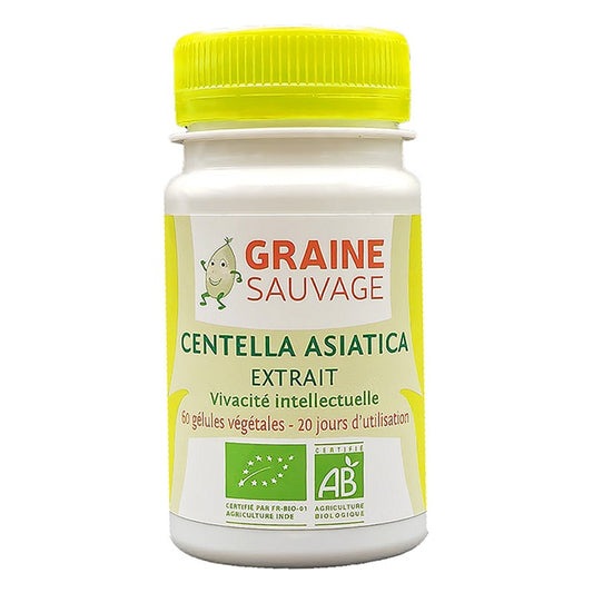 Centella Asiatica (Extrait) en Gélules - 60 Gélules Végétales - Bio - Graine Sauvage