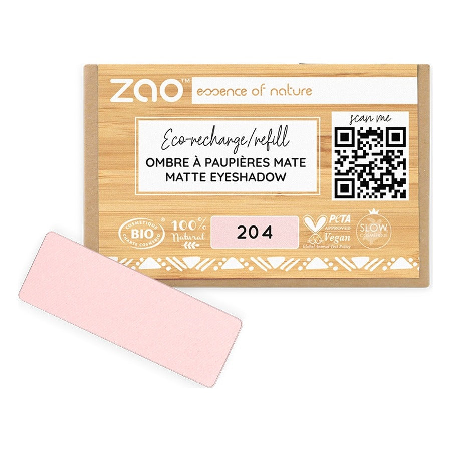Recharge Ombre à Paupières Rectangle Mat - 1,3 g - Zao - 204 - Vieux Rose Doré