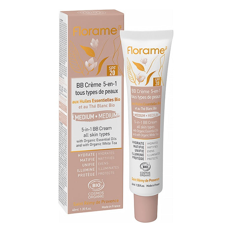 BB Crème 5 en 1 - Cosmos Organic - 40 ml - Florame - Medium
