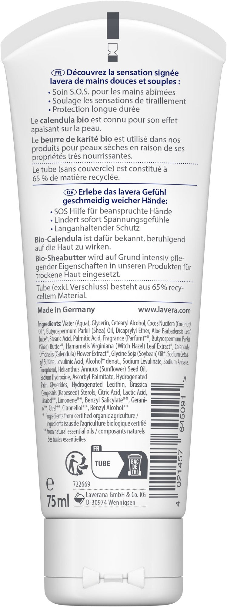 Réparation Crème Mains - 75 ml - Lavera