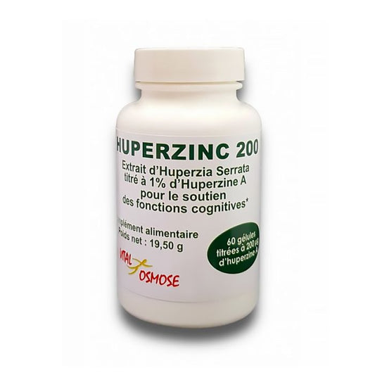 HuperZinc 200 à 200 µg d'Huperzine A - 60 Gélules - Vital Osmose