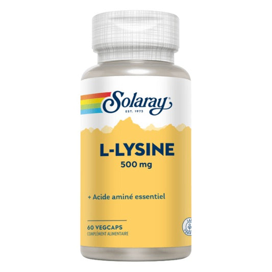 L-Lysine - 500 mg - 60 Gélules Végétales - Solaray