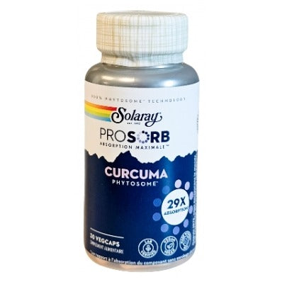 Curcuma ProSorb Absorption Maximale - 500 mg - 30 Gélules Végétales - Solaray
