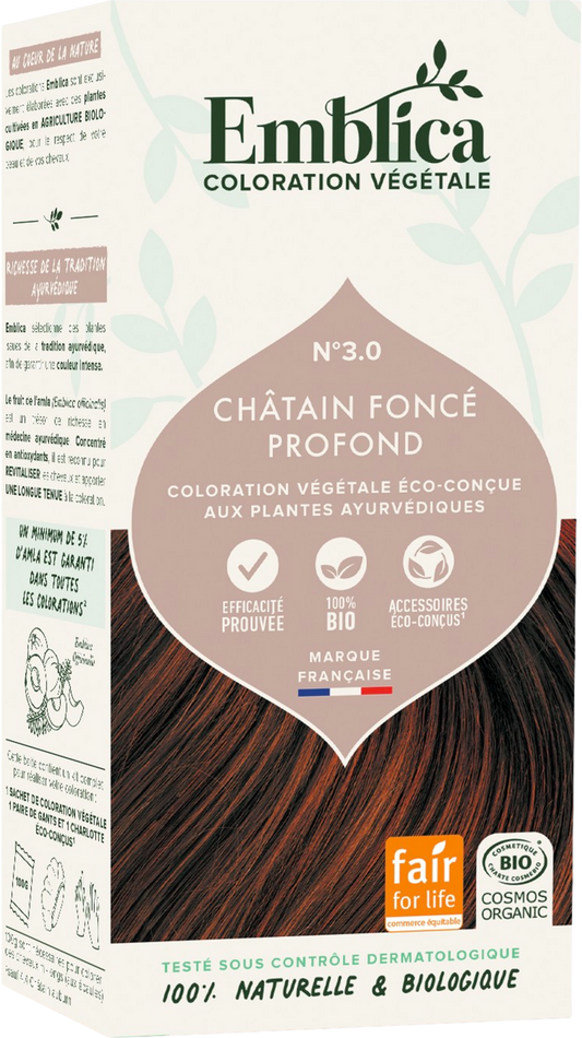 Coloration Végétale - Châtain Foncé Profond - 100 g - Emblica