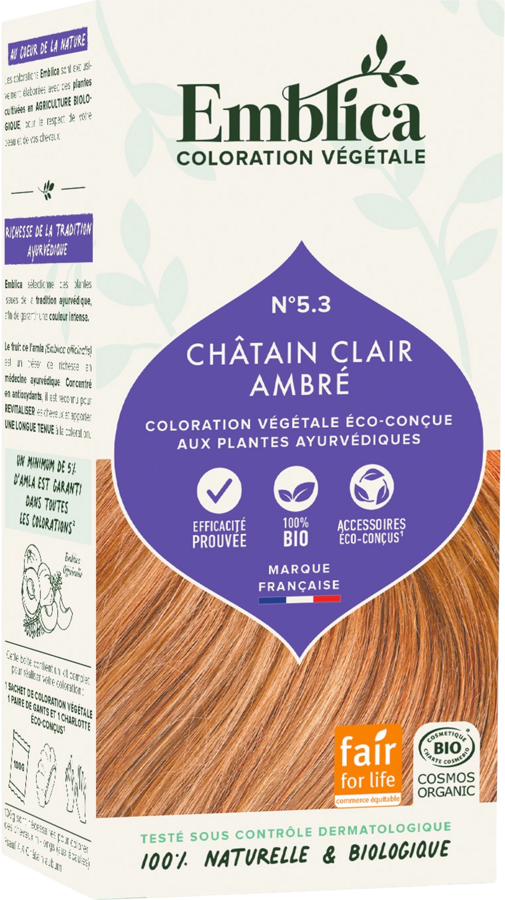 Coloration Végétale - Châtain Clair Ambré - 100 g - Emblica