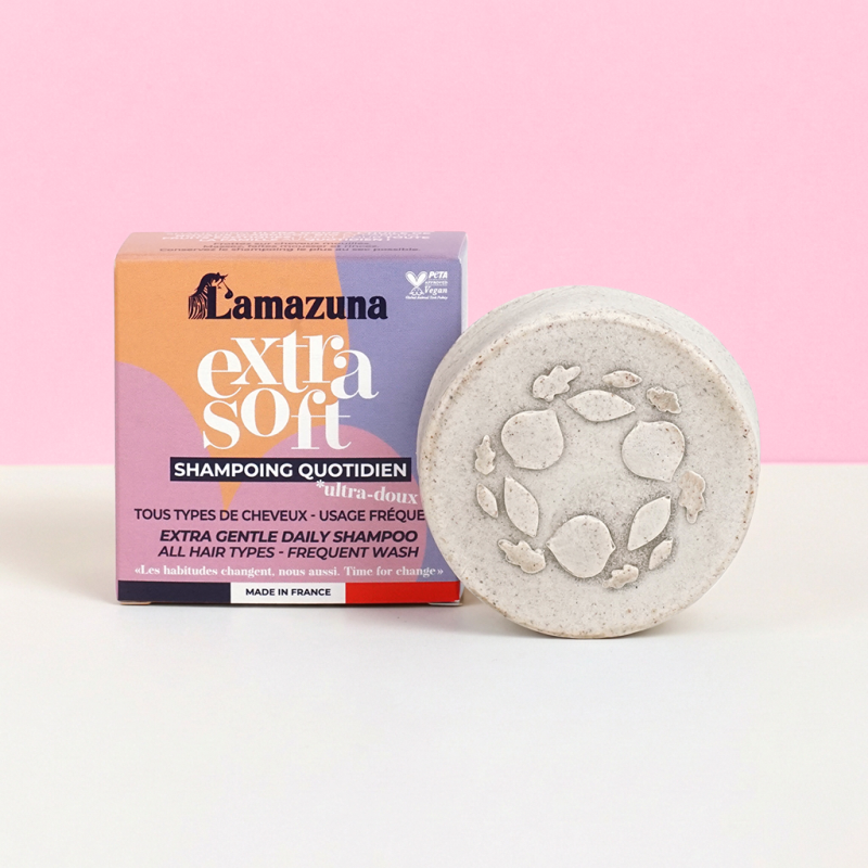 Shampooing Solide Ultra Doux Tous Types de Cheveux - Extra Soft - 70 ml - Lamazuna