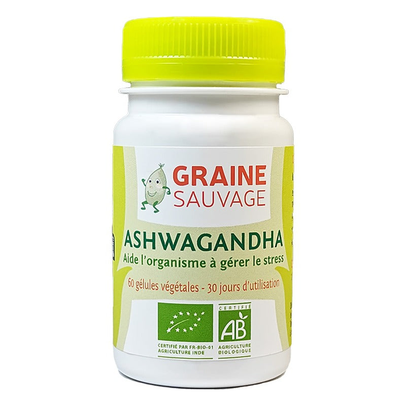 Ashwagandha (Extrait) en Gélules - 60 Gélules Végétales - Bio - Graine Sauvage