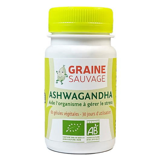 Ashwagandha (Extrait) en Gélules - 60 Gélules Végétales - Bio - Graine Sauvage