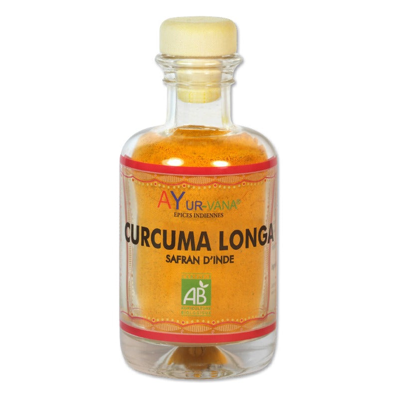 Curcuma Longa - Safran d'Inde - Flacon en Verre de 50 g - Bio - Ayur-Vana