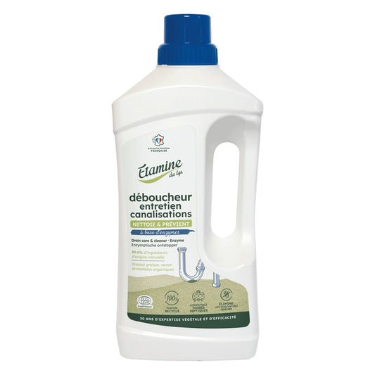 Déboucheur Canalisations Entretien aux Enzymes - 1 L - Ecodétergent - Etamine du Lys