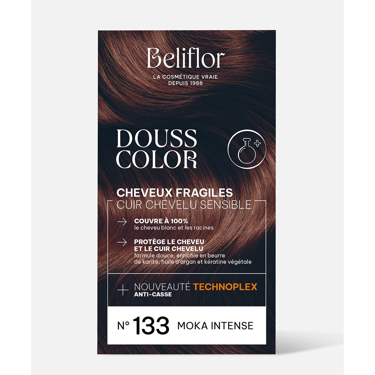 Coloration Dousscolor - Kit de 131 ml - Beliflor - 133 Moka Intense