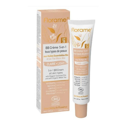 BB Crème 5 en 1 - Claire - 40 ml - Cosmos Organic - Florame