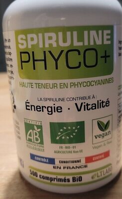 Spiruline Phyco+ - 500 Comprimés - Bio - LT Laboratoire