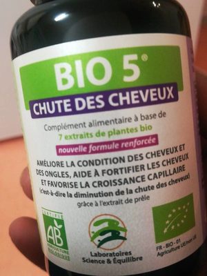 Bio 5® Chute Cheveux (Éco-Pilulier XL - 3 Mois) - 90 Comprimés - Science et Equilibre