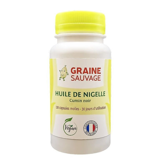 Huile de Nigelle (Cumin Noir) - 120 Capsules Molles - Graine Sauvage