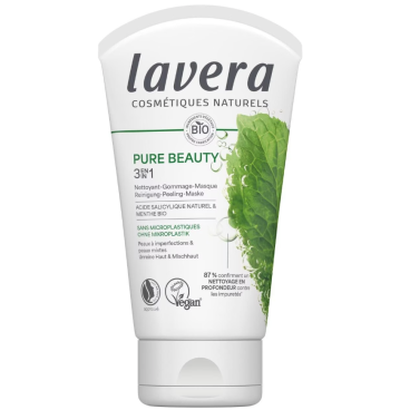 Pure Beauty 3-en-1 Nettoyant Gommage Masque - 125 ml - Bio - Lavera