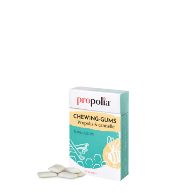 Chewing-Gums sans Sucres - Propolis Cannelle - 25 Dragées - Propolia