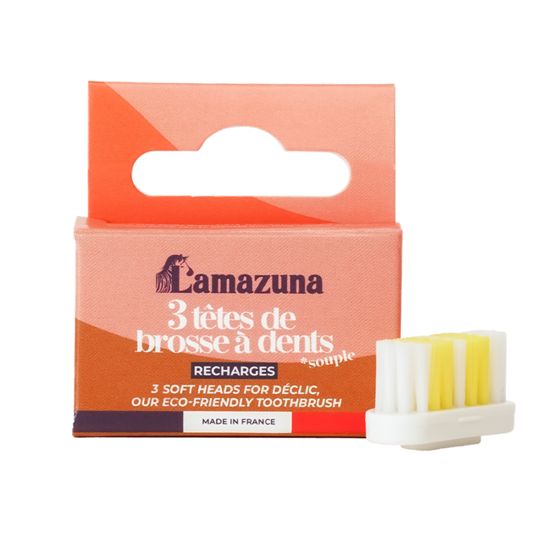 Recharge Têtes de Brosse à Dents - Souple - 3 Recharges - Lamazuna