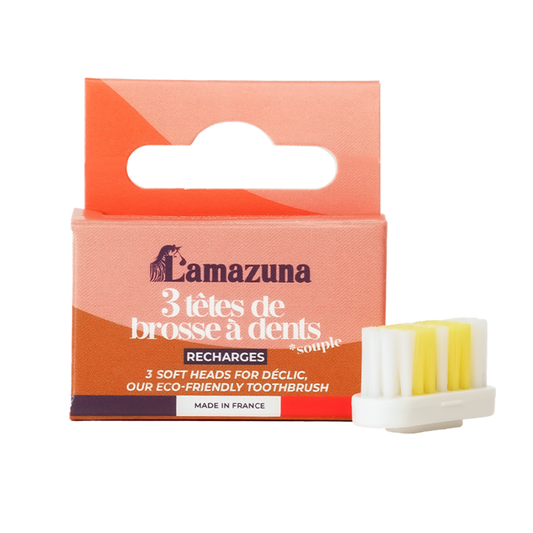 Recharge Têtes de Brosse à Dents - Souple - 3 Recharges - Lamazuna